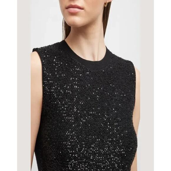 CURRENT St John Sequin Knit Tank Top Wool Silk sz M $495 - Picture 2 of 11